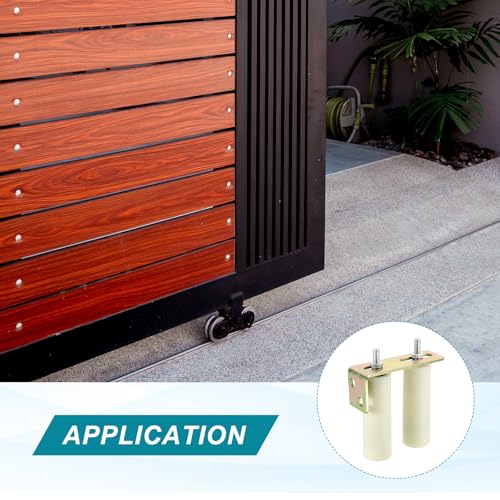 5.9" x 2" Slide Gate Guide Roller, 1Set Universal Adjustable Heavy Duty Sliding Gate Guide Roller Hardware Kit with L-Bracket for Sliding Rolling Gate of Balcony, Bedroom, White - view 6