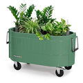 Permasteel Raised Garden Bed Outdoor Planter, Self-Watering with Castor Wheels, for Vegetables, Flowers, Herbs, and Fruit, Sage