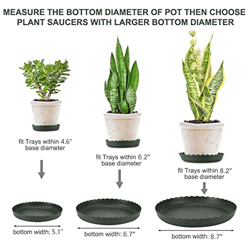 12Pcs Plant Saucer, 6 8 10 Inch Durable Plastic Plant Tray, Black Round Plant Pot Saucers, Drip Tray for Indoor and Outdoor Garden - view 2