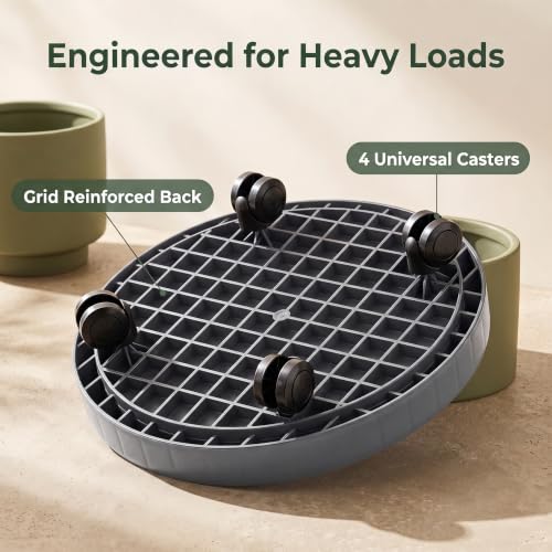 11 Inch Heavy Duty Plant Caddie with Wheels,Rolling Plant Stand Pot Trolley,Wheeled Planter Saucer Tray,Potted Flower Mover Dolly with Casters Round Coaster for Indoor Outdoor - view 5