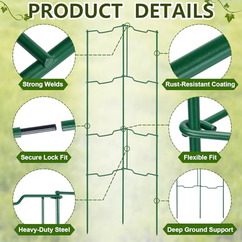 2 Pack 32 Inch Stacking Tomato Ladders, V-Shape Garden Trellis - view 4