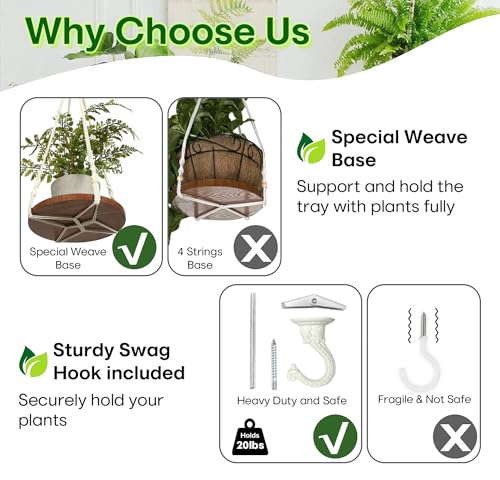 2-Tier Plant Hanger Indoor, Hanging Plant Shelf (12") - view 4