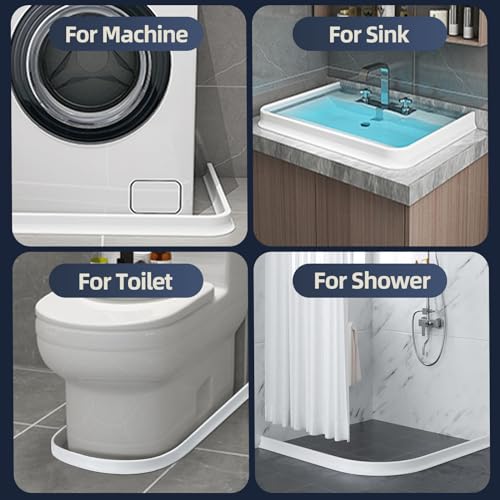 (Upgraded) 3” High Shower Threshold Water Dam 122 Inch Collapsible Shower Water Stopper Water Barrier Shower Water Guard Dry and Wet Separation for Bathroom Kitchen and More(10ft) - view 6
