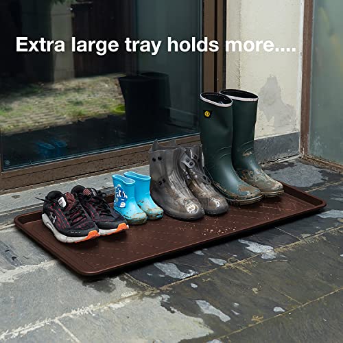 All Weather Boot Tray Extra Large 40"x20" - Brown Plastic Shoe Mat - view 3