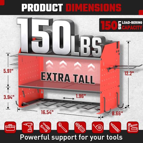 Power Tool Organizer Wall Mount 3 Layer Charging Station with 6 Outlets - view 3