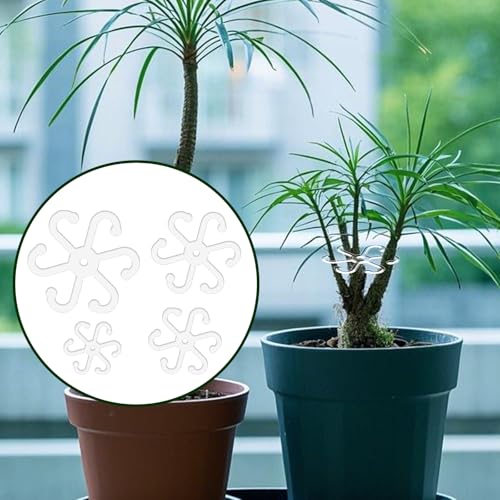4pcs Plant Stem Support, Plant Stem Holder with Holes Acrylic Plant Trellis Stakes Monstera Plant Stabilizer Leaf Holder and Climbing Rack for Indoor & Outdoor Houseplants (4 Sizes, Transparent) - view 3