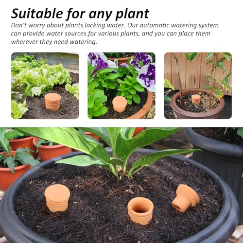 2 pcs Large 10x5in Ollas Terracotta Watering Pots Self Watering Planter Insert 1.8L Terra Cotta Clay Watering Spikes Automatic Plant Watering Devices for Outdoor & Indoor Plants Self-irrigate - view 7