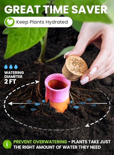 4 Pcs Ollas Terracotta Watering Pots Large - 14 Oz Self Watering Planter Insert Olla Watering System For 1-week Easy To Refill - Clay Plant Watering Globes For Outdoor & Indoor Plants [4 PCS, Bright] - view 3