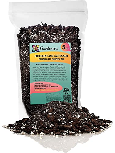 Professional Succulent Soil Premium All Purpose Blend | Pre-Mixed Ready to Use for Cactus and Succulents | Sphagnum Peat Moss, Perlite, New Zealand Pine Bark - Made in USA - 20 Quart
