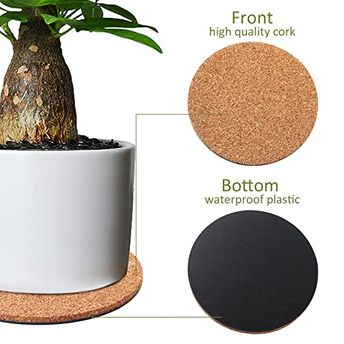 4-Pack Cork Plant Mats, Round Cork Coasters for Garden Pots and DIY Crafts, 4 Inch and 6 Inch Set, Water-Resistant Pot Saucers - view 3