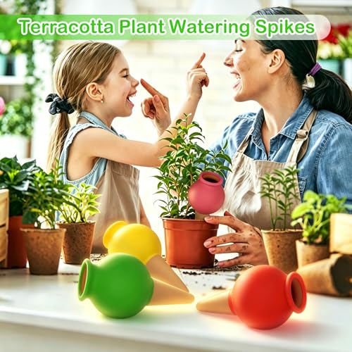 4 Pack Multicolor Terracotta Plant Watering Spikes - view 4