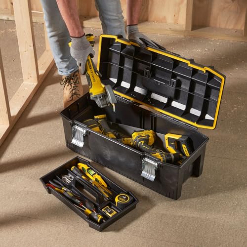 STANLEY FATMAX Waterproof Toolbox Storage with Heavy Duty Metal Latch, Portable Tote Tray for Tools and Small Parts, 28 Inch, 1-93-935 - view 2