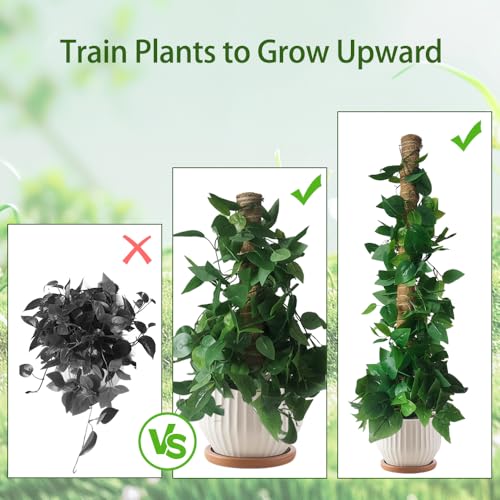 Moss Pole Monstera Plant Support: 4 Pack 16 inch Stackable Coco Coir - view 2
