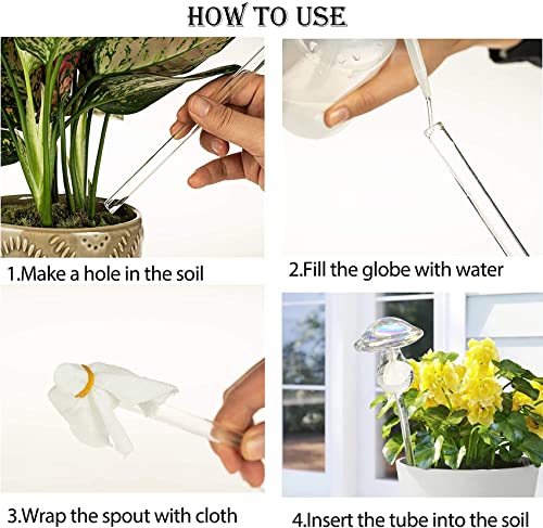 Iridescent Mushroom Self-Watering Globes for Plants - 2 Pack Automatic Plant Waterer Indoor/Outdoor, Plant Watering Devices with Continuous Moisture Supply, No Electricity Needed - view 5