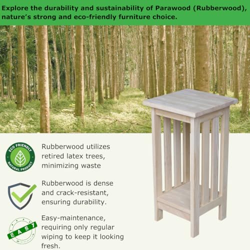 Solid Wood Mission Plant Stand, Unfinished - view 2