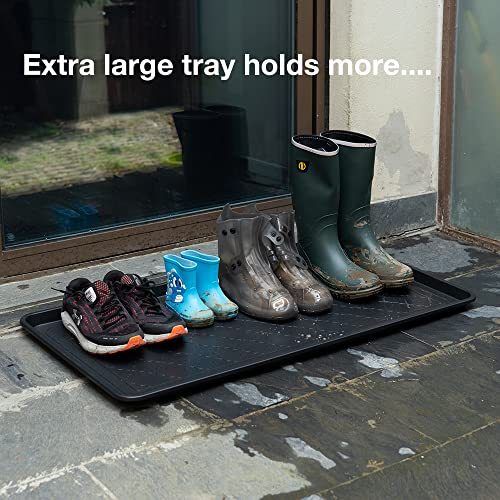 Boot Tray Black, 40x20 in - Waterproof Shoe Mat, Recycled Material - view 3