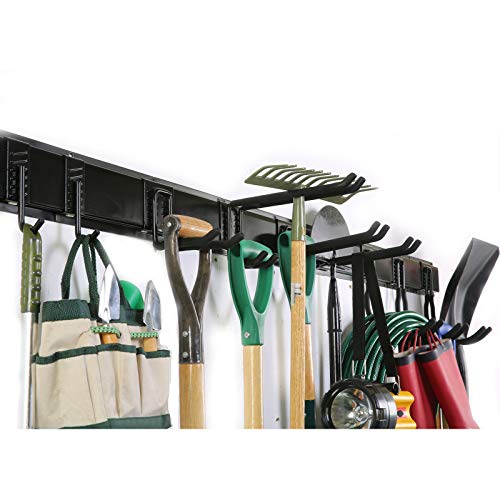 Tool Storage Rack, Garden Tool Organizer Wall Mount with 9 Hooks
