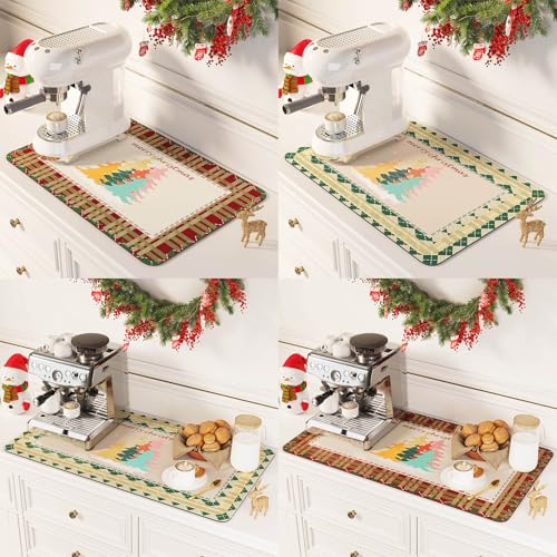 Coffee Mat - Dish Drying Mat for Kitchen Counter, Hide Stain, Absorbent with Waterproof Rubber Backing, Fit Kitchen Dish Rack Bar Accessories (Coffee Bar, 19" x 12") - view 6