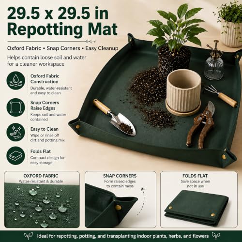 7-Piece Indoor Plant Repotting Kit with Repotting Mat & Glass Mister - view 5