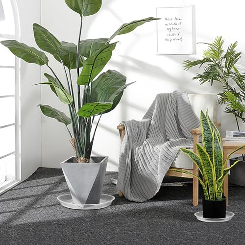 4 Pack Clear Plant Saucer 4 6 8 10 12 14 16 18 20 22 Inch Plant Trays for Pots, Plastic Extra Large Planter Saucers for Outdoors Indoors, Drip Catcher Water Tray for Plants (14 Inch) - view 4