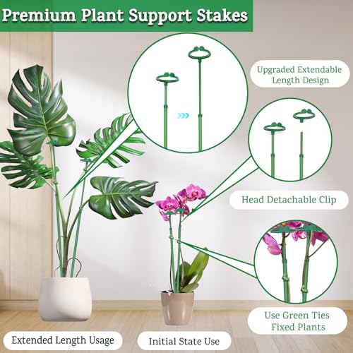 Extendable Plant Stakes,Length Scalable From17.5to30.1IN Plant SupportStake - view 3