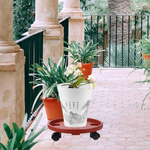 Rolling Planter Tray with Wheels, PP Plant Stand for Heavy Pots - view 5