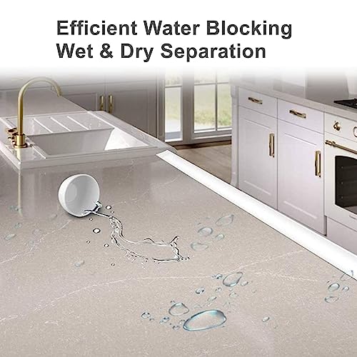 78 Inch Shower Dam Shower Threshold Collapsible Water Barrier Self-Adhesive Shower Water Stopper Splash Guard Keeping Dry and Wet Separation for Bathroom and Kitchen (White) - view 4