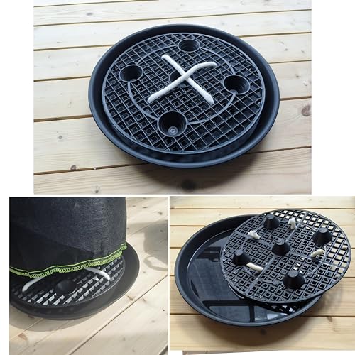 Plastic Plant Saucer Stand,4-Pack 14 inch, Elevated Plant Saucer Self-Watering Fabric Pot Base, Use Nonwoven Grow Bags, Plant Saucers Flower Pot Tray for Indoor-Outdoo and Grow Tents Greenhouses - view 3