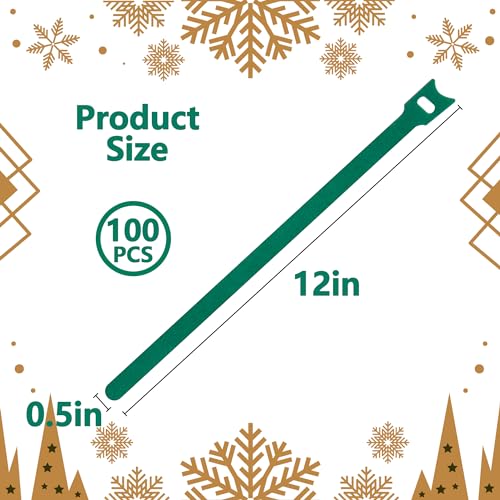 100 Pcs Large Christmas Garland Ties, 12 Inch Reusable Nylon Banister Ties - view 2