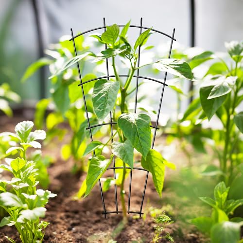 32" Metal Plant Trellis, Climbing Plant Support, 4 Pack Black - view 6
