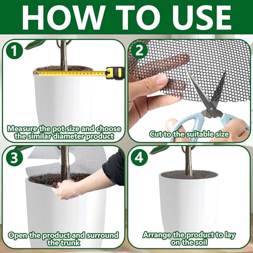 4 Pcs Plant Pot Grids, 16" Cuttable Round Planter Pots Soil Guard - view 4