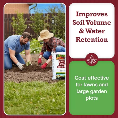 Brut Cow Compost – Nutrient-Rich Composted Cow Manure Organic Soil Amendment – 100% Pure Compost, Additive-Free Fertilizer for Vegetable Gardens, Flowers, Lawns & Indoor Plants – 10 Quart - view 5