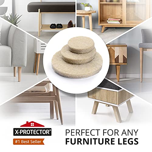 357 pcs Beige Felt Furniture Pads - Hardwood Floor Protectors - view 2