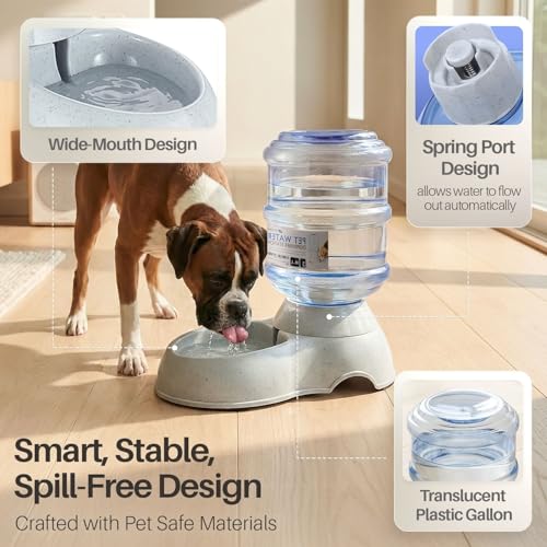 Gravity Pet Water Dispenser Drinking Station for Dogs Cats (3 Gallon) Automatic Replenish Waterer for Small Large Breed Dog Cat,Feeding Watering Fountain Supplies Bottle Dish Bowl - view 6