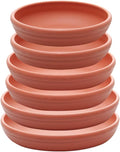 Round Plastic Plant Saucer Drip Tray Set of 6 for Indoor Outdoor Home Garden Flower Plant Container Flower Pot Pallets ((5.8''+7"+8'') x2, Terracotta)
