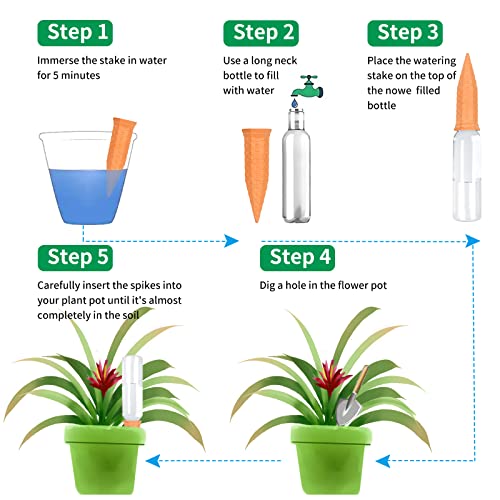 12 Pack Terracotta Watering Spikes, Vacation Self Watering Stakes - view 6