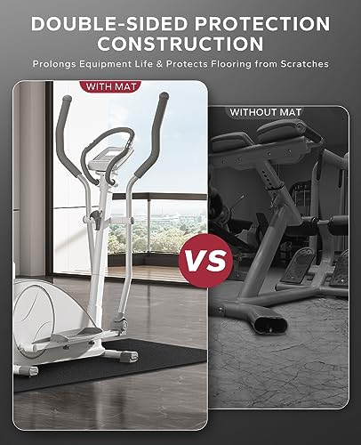 Treadmill Mat, 55"x24"/68"x24"/79"x35.5" Non-Slip Foldable Exercise Equipment Mat for Walking Pad, Weight Bench, Noise Reducing Shock Absorbing Floor Protector for Home Gym, Carpet & Hardwood Floors - view 4