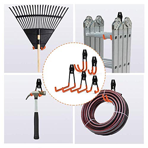 12pack Steel Garage Storage Utility Double Hooks Organizer Heavy Duty Wall Mount Tool Holder for Organizing Power Tools Ladders Bulk Items - view 6
