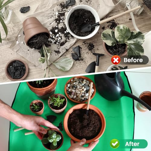 Repotting Mat for Indoor Plant Transplanting and Mess Control, 26'' x 26'' Waterproof Potting Succulent Tray Portable Gardening Mat Gift for Plant Lovers - view 3