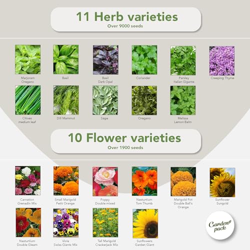 Vegetable Seeds Pouch - 50 Varieties of Vegetable, Herb & Flower Seeds for Planting - 25,000 Non GMO Heirloom Seeds - Gardening Gifts for Men and Women - view 3