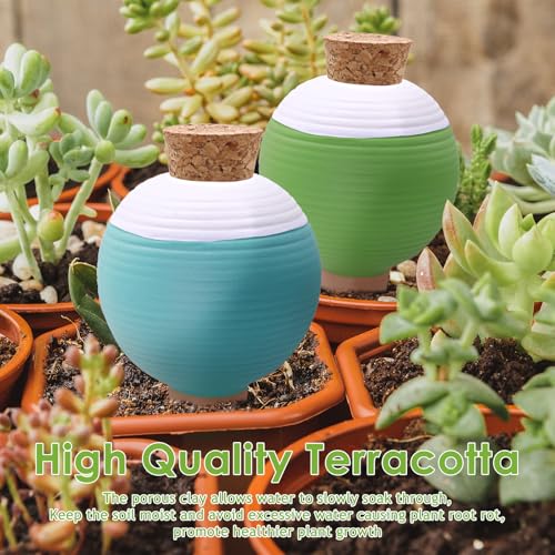 4PCS Plant Watering Globes, Large Terracotta Automatic Watering Stake - view 3