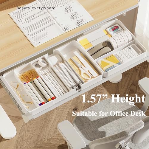 Shallow Desk Drawer Organizer, 1.73" Modular Expandable Tray - view 3