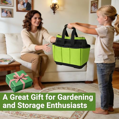 Garden Tool Bag with Waterproof Plastic Base, Heavy-Duty Oxford Garden Tote - view 7