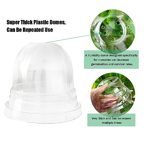 Plant Nursery Pots with Humidity Domes, 25 Sets 4 Inch Soft Nursery Pots Quality Ones (25 Red Pots + 25 Clear Lids), Seeds Starter Pots Small Planter Containers - view 4