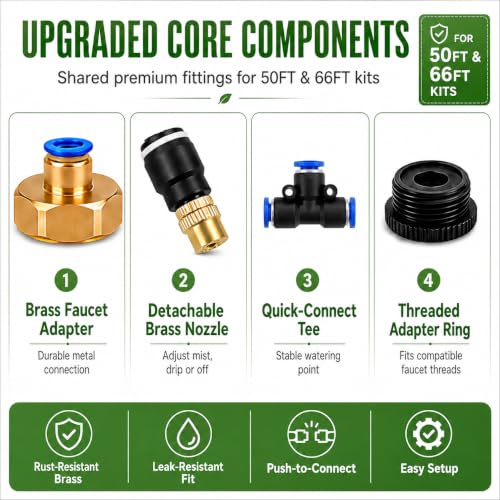 50FT 5/16" Garden Watering Kit with 16 Brass Nozzles - view 7