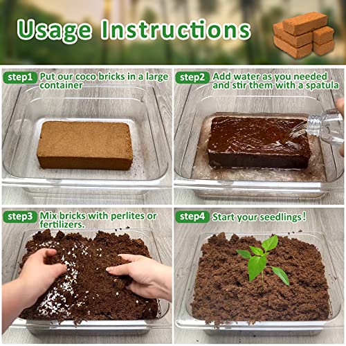 6pcs Organic Coco Coir Bricks, Natural Coconut Coir for Plants - view 5