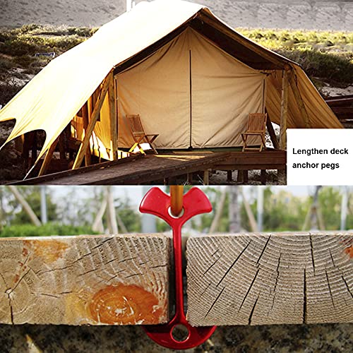 12 Pcs Fishbone Tent Stakes Pegs Lengthen Deck Nail Anchor Hook Aluminum Guyline Cord Adjuster Camping Hiking Outdoor Awning Rope Tensioners Kit for Gallery Road or Timber Deck Accessories - view 6