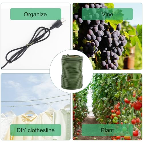 101 Feet Soft Plant Ties Dark Green Plant Twist Ties, Plant Ties for Support. Gardening Supplies for Plants Office Home Organization 3mm Diameter - view 5