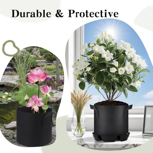 4Pcs Self Watering Pot Base with 1 Plant Grow Bag, Self Watering Pots for Indoor Plants, Plant Saucers, Auto Watering for Plants Indoor - Auto-Irrigation System for 5 Gallon Fabric Pots - view 4