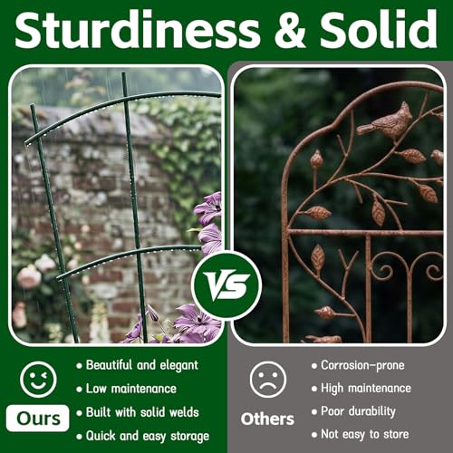 24" Metal Plant Trellis, Climbing Plant Support, 4 Pack (Green) - view 7